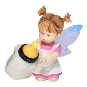 My Little Kitchen Fairies Milk Check Fairie Baby Bottle Nursery Fairy Figurine